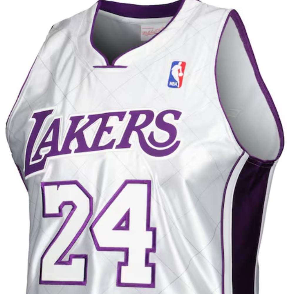 Men's Los Angeles Lakers Kobe Bryant 75th Anniv Platinum Authentic Jersey Large